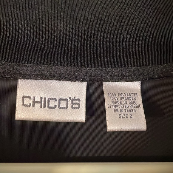 CHICO’S  Black velour zip up jacket size 2. Made in USA. - Picture 2 of 9